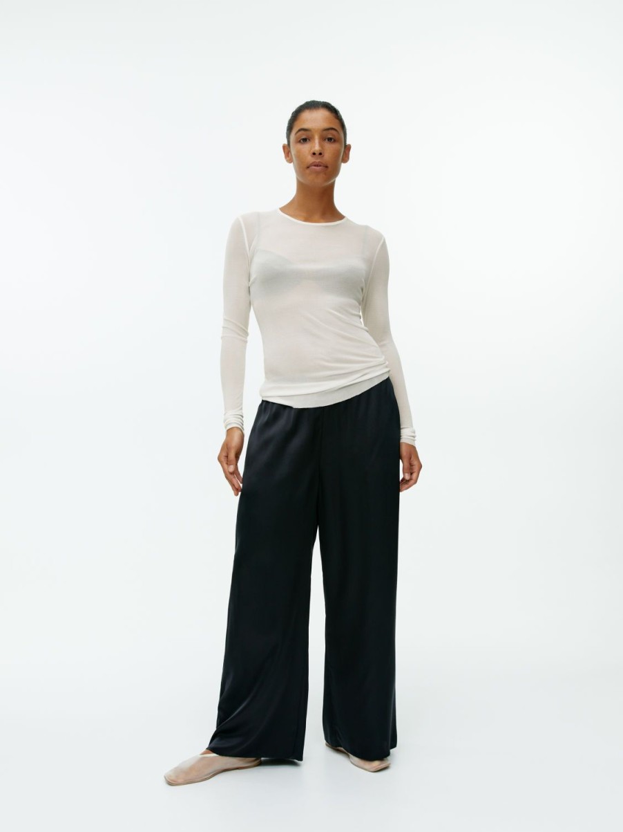 Kvinder Arket Loungewear | Rib-strikket silke top