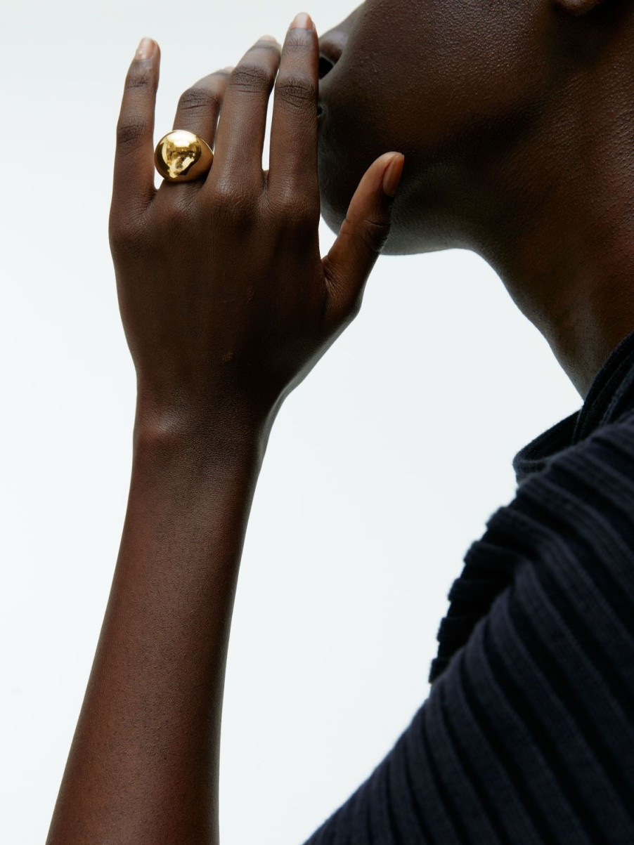 Kvinder Arket Smykker | Forgyldt Chunky Sphere Ring